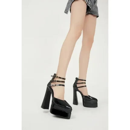 European style thick sandals pointed high-heeled shoes